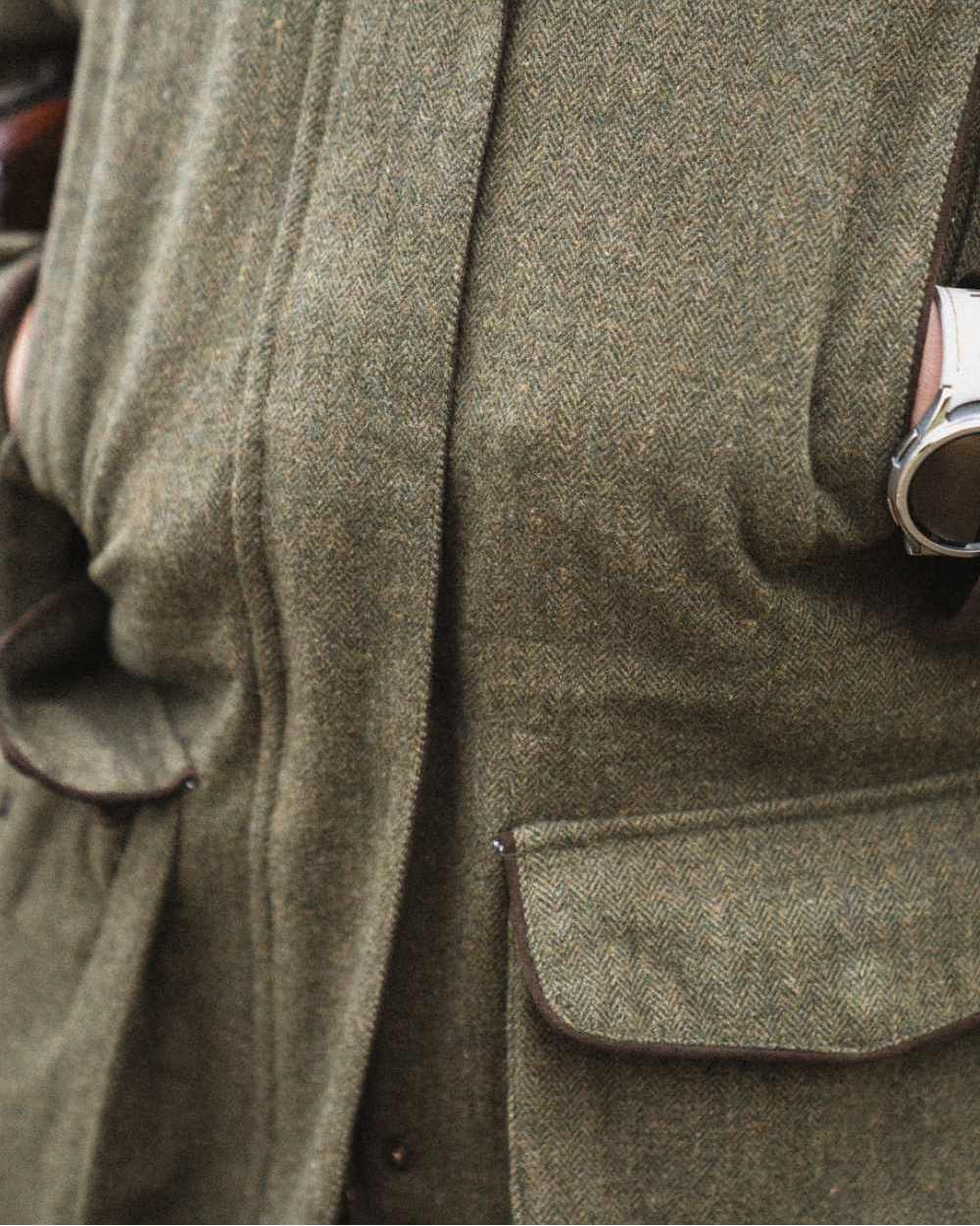 Moss Green Coloured Seeland Hillside Harriet Jacket on outdoor background #colour_moss-green