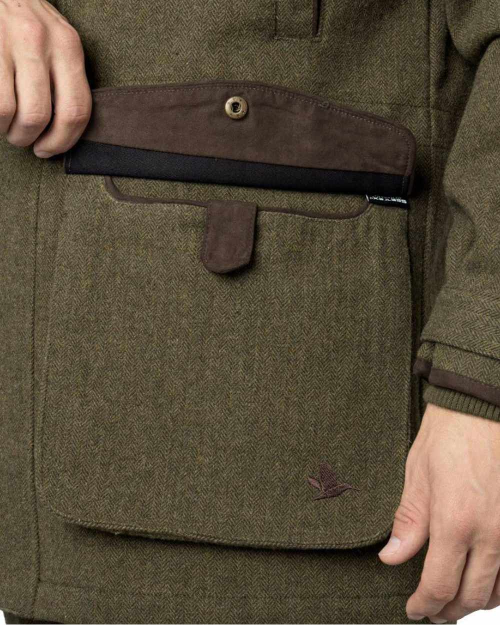 Moss Green Coloured Seeland Hillside Jacket on white background #colour_moss-green