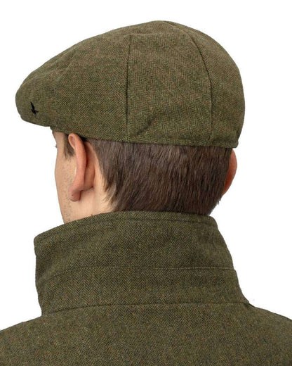 Moss Green Coloured Seeland Hillside Sixpence Cap on white background #colour_moss-green