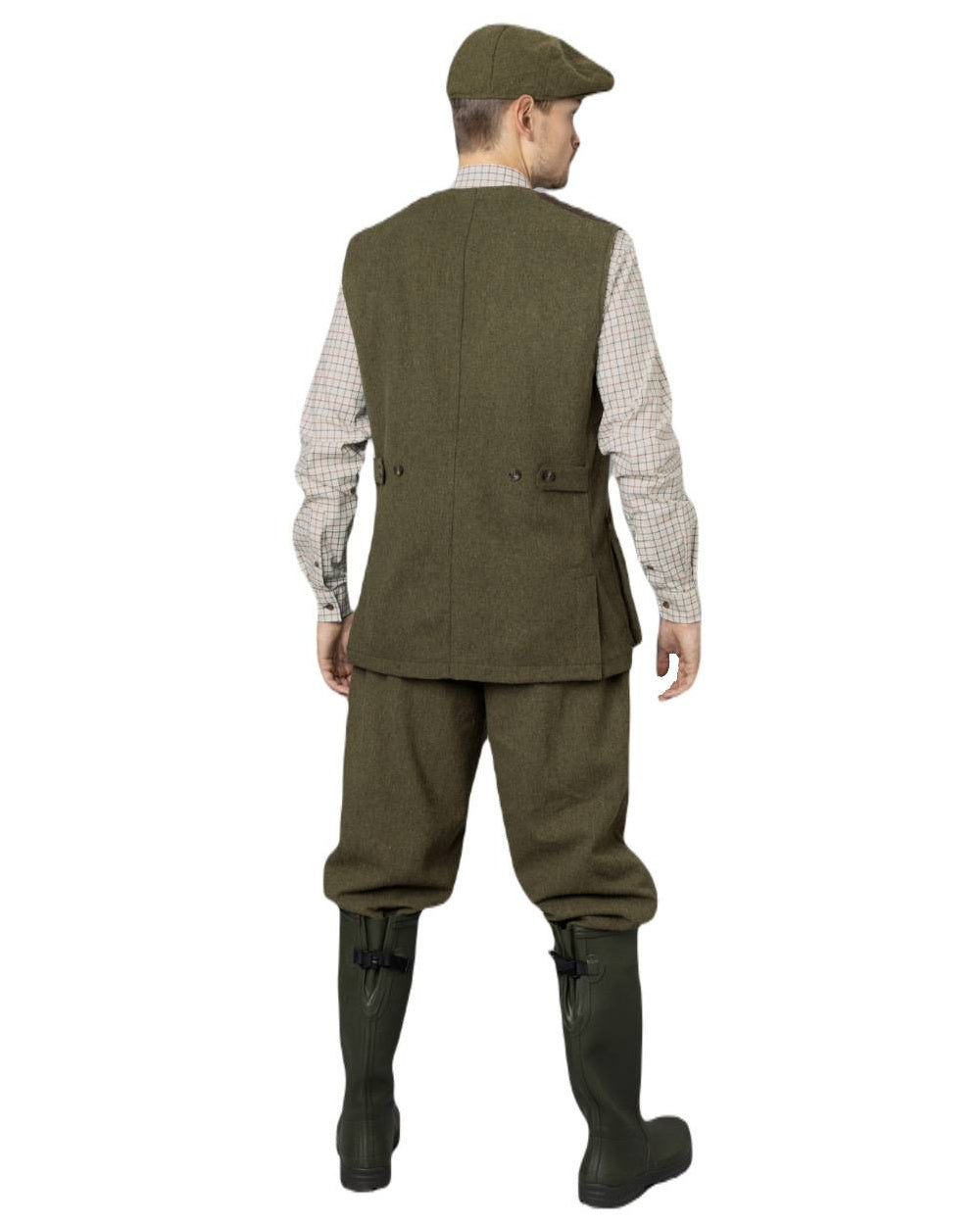 Moss Green Coloured Seeland Hillside Waistcoat on white background #colour_moss-green