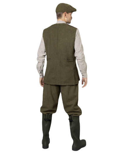 Moss Green Coloured Seeland Hillside Waistcoat on white background #colour_moss-green