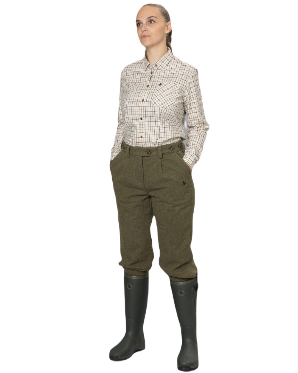 Cabernet Blue Check Coloured Seeland Kerry Shooting Shirt on white background #colour_cabernet-blue-check