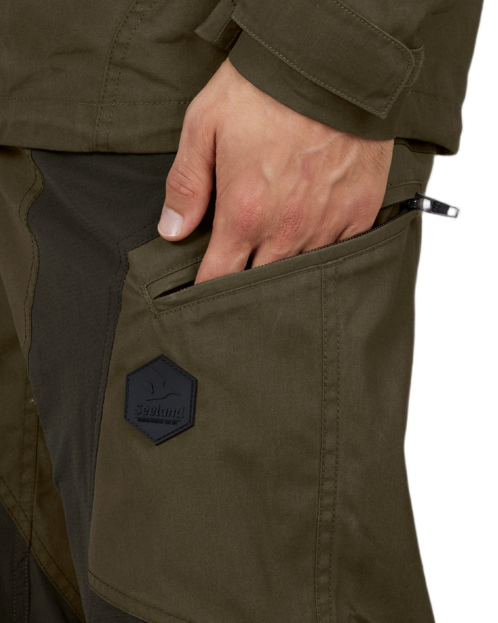 Pine Green Coloured Seeland Key-Point Active II Trousers on white background #colour_pine-green