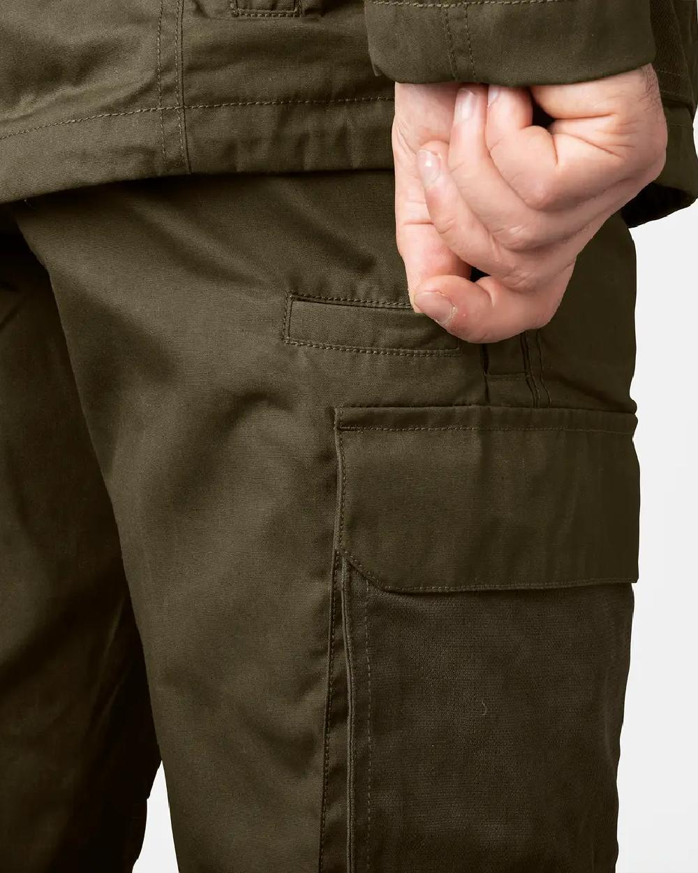 Pine Green Dark Brown Coloured Seeland Key-Point Elements Trousers on white background #colour_pine-green-dark-brown
