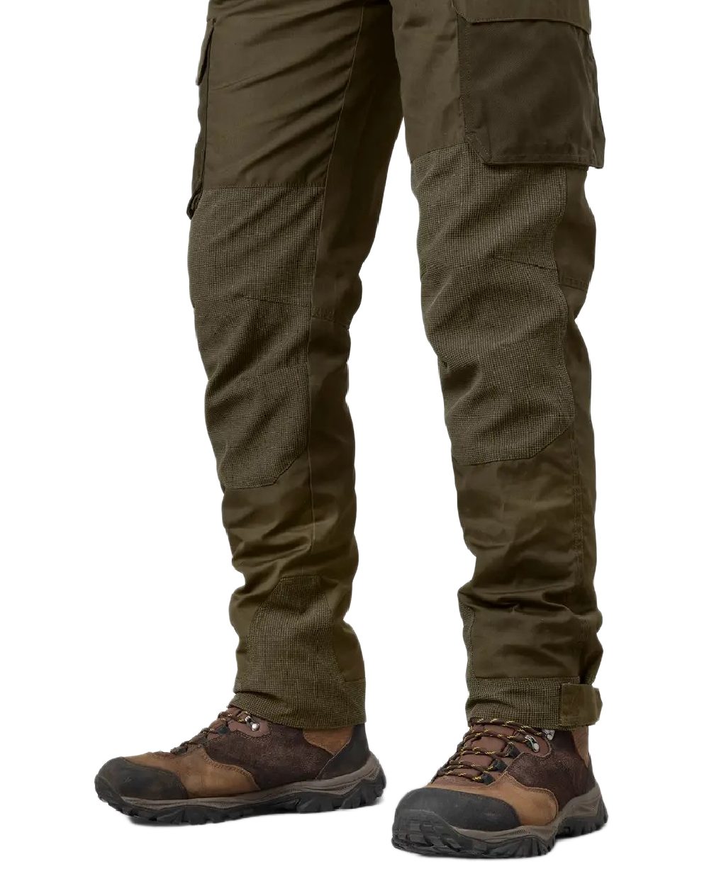 Pine Green Dark Brown Coloured Seeland Key-Point Elements Trousers on white background #colour_pine-green-dark-brown