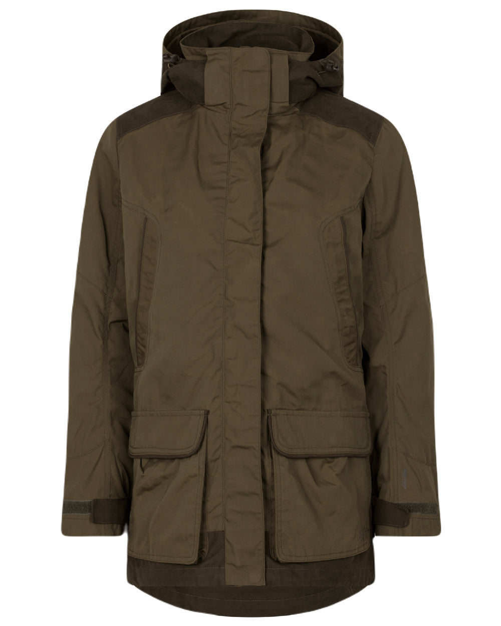 Pine Green Grizzly Brown Coloured Seeland Key-Point Kora Jacket on white background #colour_pine-green-grizzly-brown
