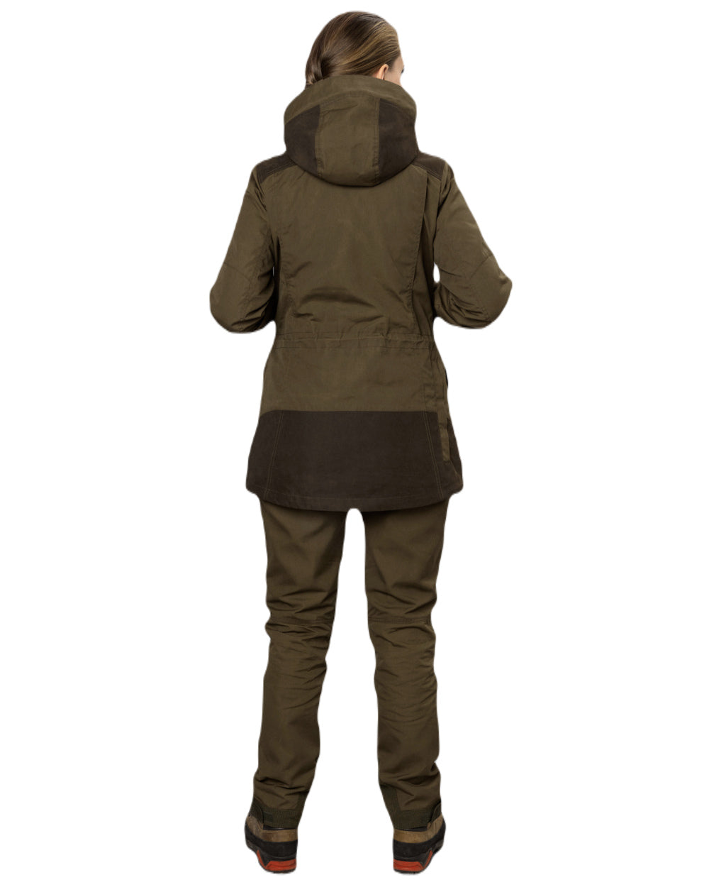 Pine Green Grizzly Brown Coloured Seeland Key-Point Kora Jacket on white background #colour_pine-green-grizzly-brown