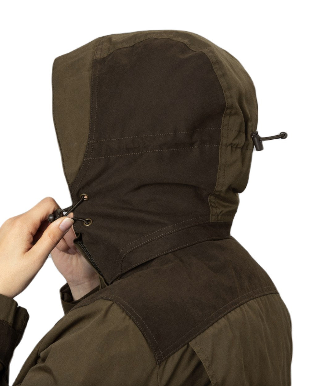 Pine Green Grizzly Brown Coloured Seeland Key-Point Kora Jacket on white background #colour_pine-green-grizzly-brown