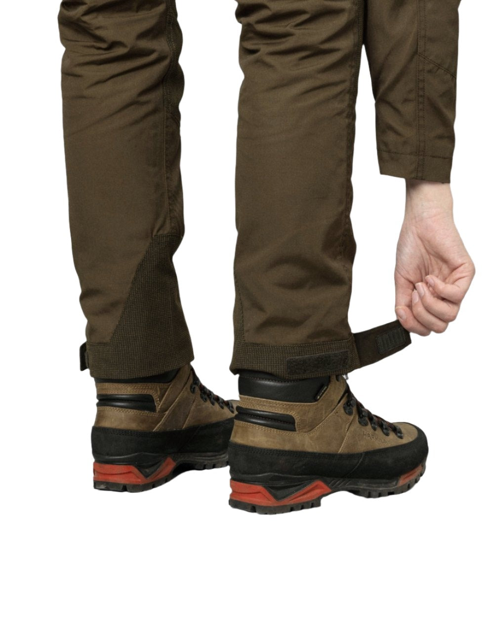 Pine Green Grizzly Brown coloured Seeland Key-Point Kora Trousers on white background #colour_pine-green-grizzly-brown