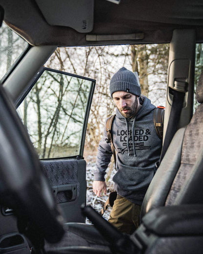 Grey Melange Coloured Seeland Loaded Hoodie on outdoor background #colour_grey-melange