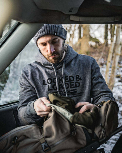 Grey Melange Coloured Seeland Loaded Hoodie on outdoor background #colour_grey-melange