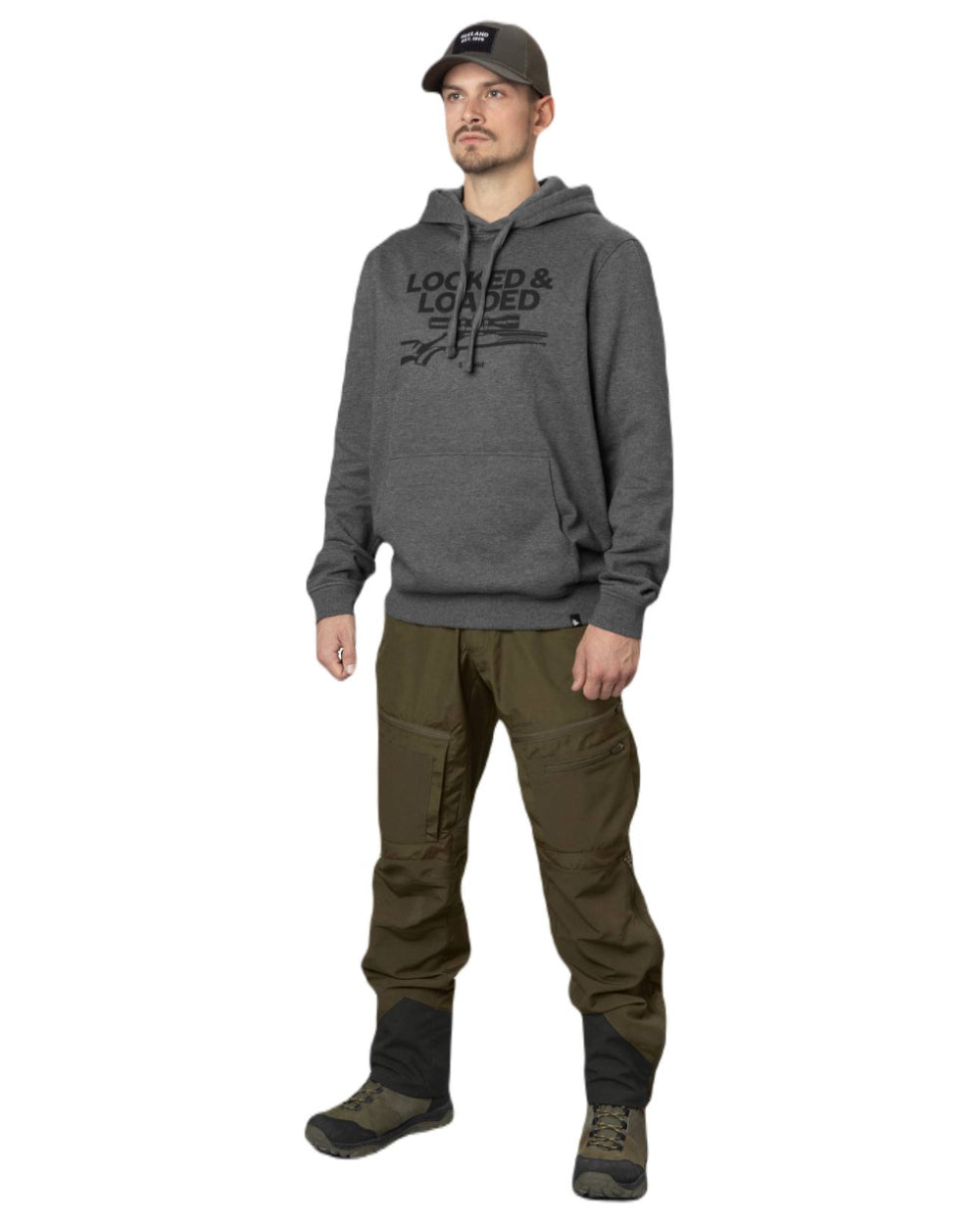Grey Melange Coloured Seeland Loaded Hoodie on white background #colour_grey-melange