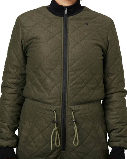 Pine Green Melange Coloured Seeland Maya Womens Onepiece on white background #colour_pine-green-melange