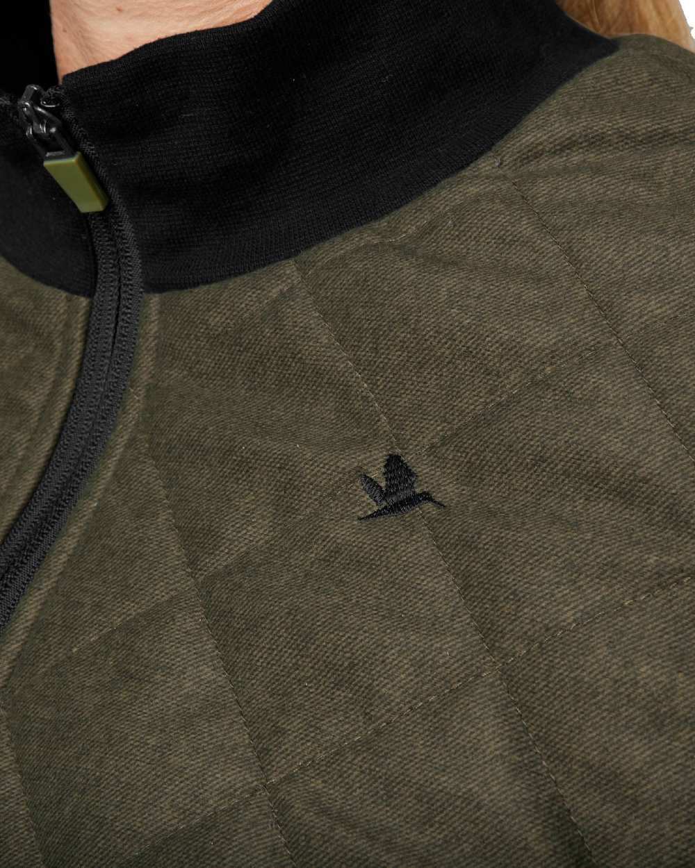 Pine Green Melange Coloured Seeland Maya Womens Onepiece on white background #colour_pine-green-melange