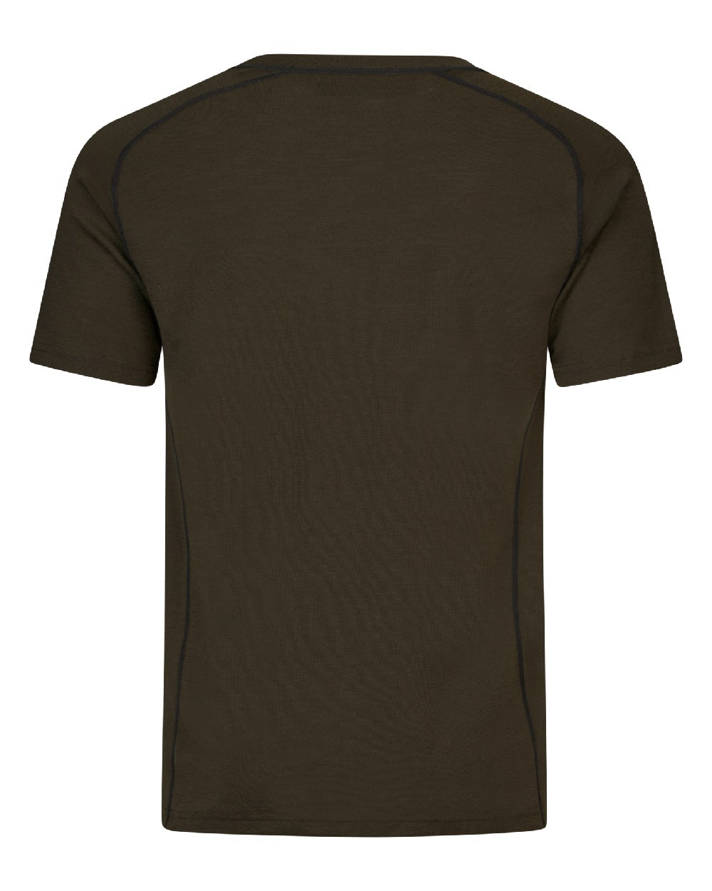 Pine Green Coloured Seeland Mens Apex Merino T-Shirt on white background #colour_pine-green