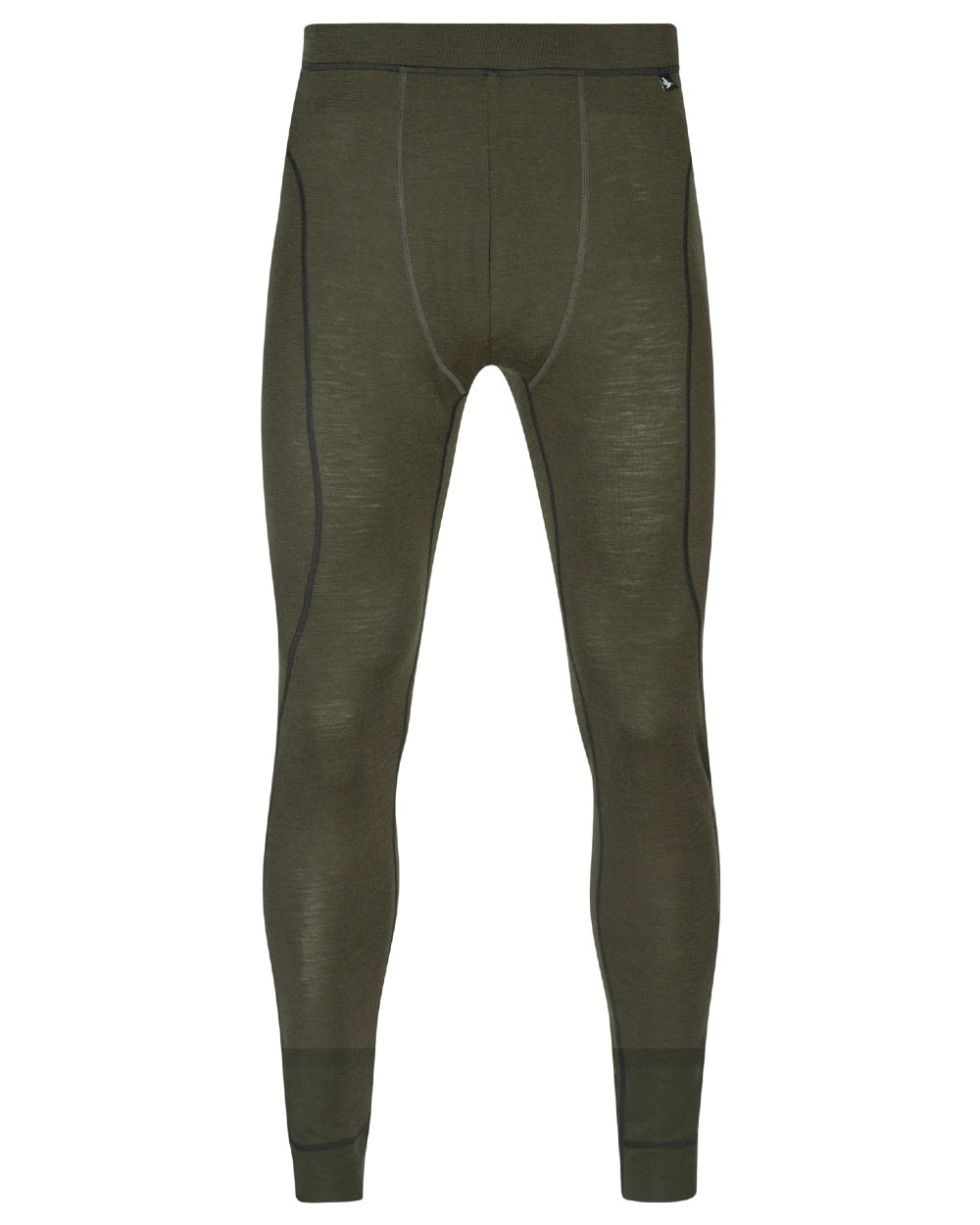 Pine Green Coloured Seeland Mens Apex One Hundred Long Johns on white background #colour_pine-green