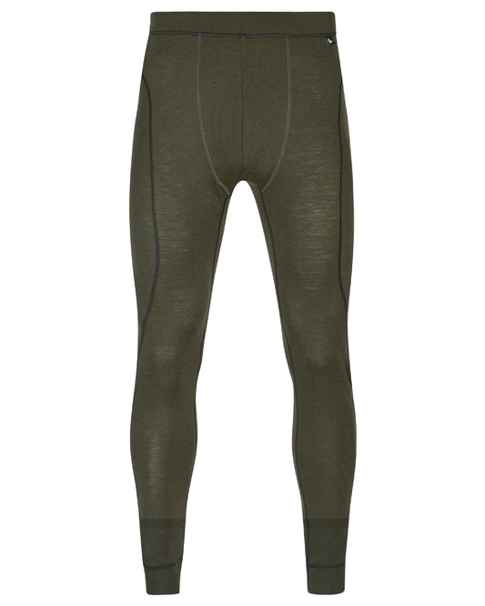 Pine Green Coloured Seeland Mens Apex One Hundred Long Johns on white background #colour_pine-green