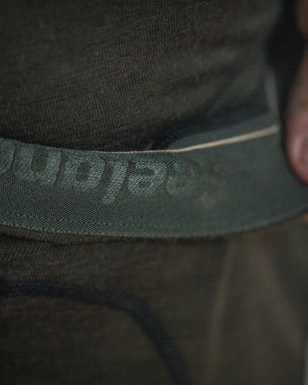 Pine Green Coloured Seeland Mens Apex One Hundred Long Johns on outdoor background #colour_pine-green