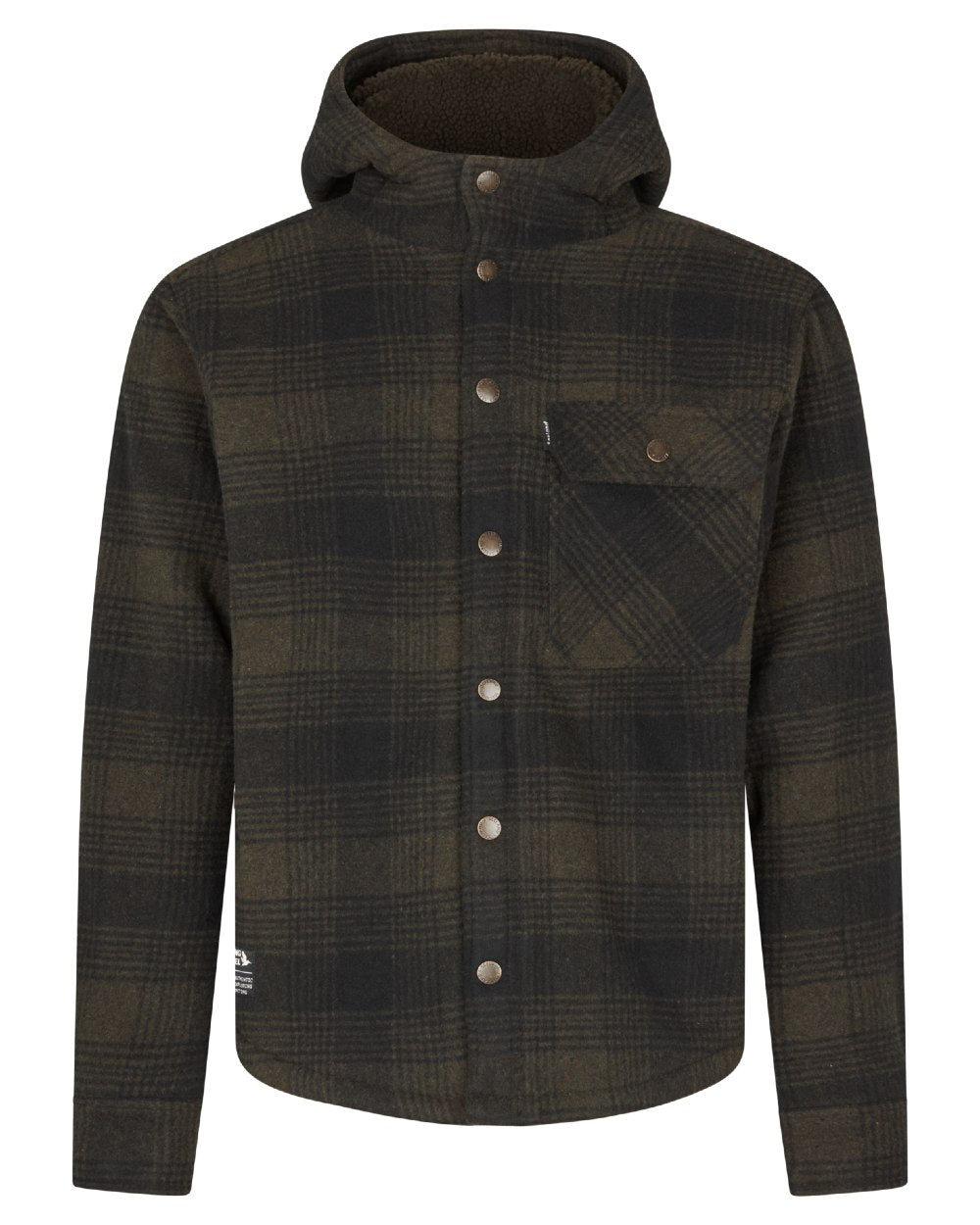 Pine Green Check Coloured Seeland Mens Canada Yukon Jacket on white background #colour_pine-green-check