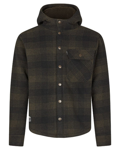 Pine Green Check Coloured Seeland Mens Canada Yukon Jacket on white background #colour_pine-green-check