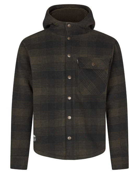 Pine Green Check Coloured Seeland Mens Canada Yukon Jacket on white background #colour_pine-green-check