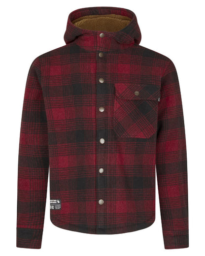 Red Check Coloured Seeland Canada Mens Yukon Jacket on white background #colour_red-check