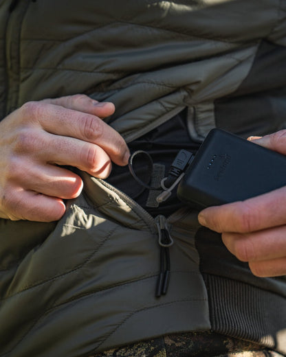 Grape Leaf Coloured Seeland Mens Celsius Heat Liner Waistcoat on outdoor background #colour_grape-leaf