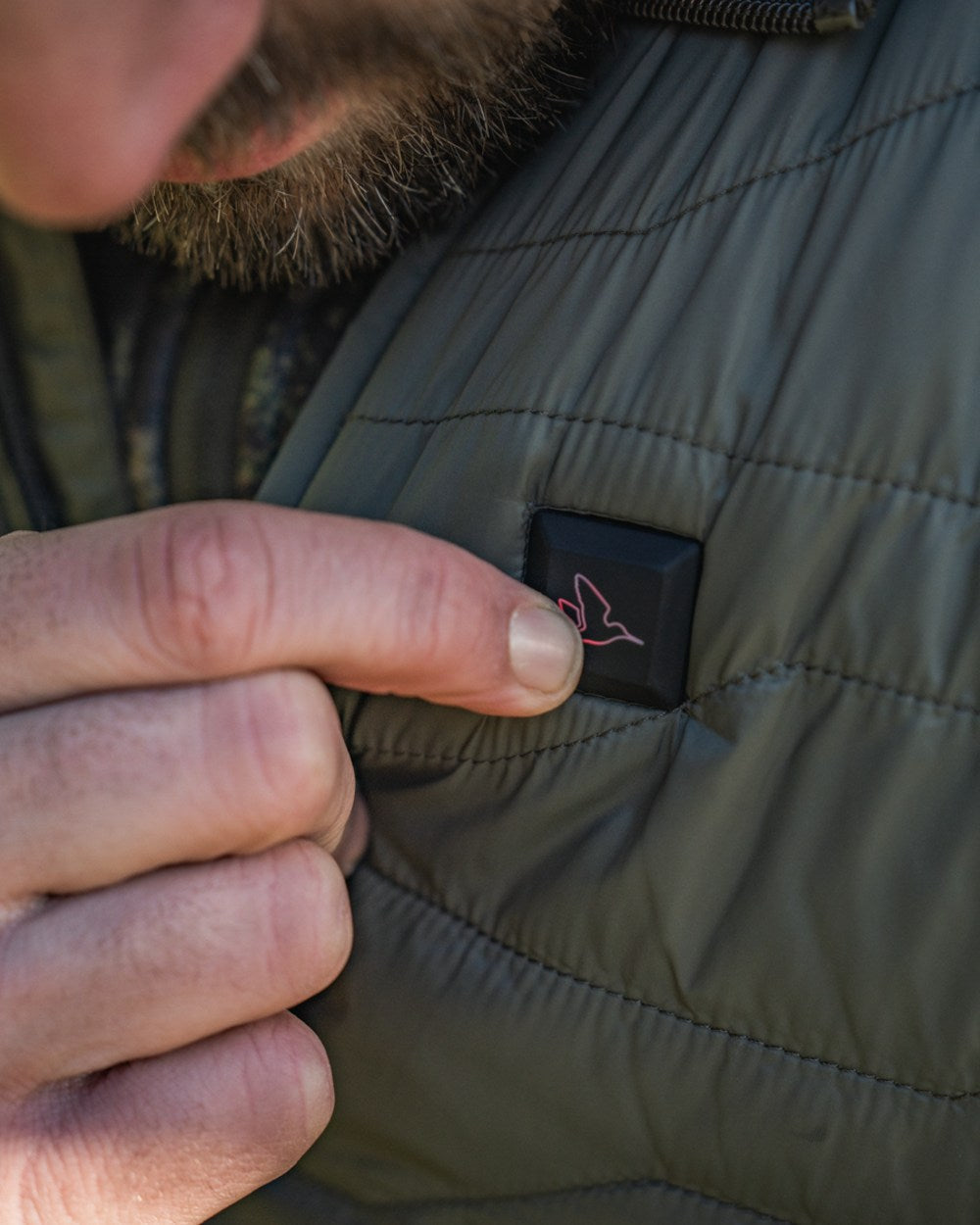 Grape Leaf Coloured Seeland Mens Celsius Heat Liner Waistcoat on outdoor background #colour_grape-leaf