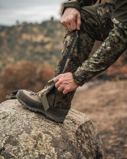 Invis MPC Green Coloured Seeland Mens Chaser Aero Camo Trousers on outdoor background #colour_invis-mpc-green