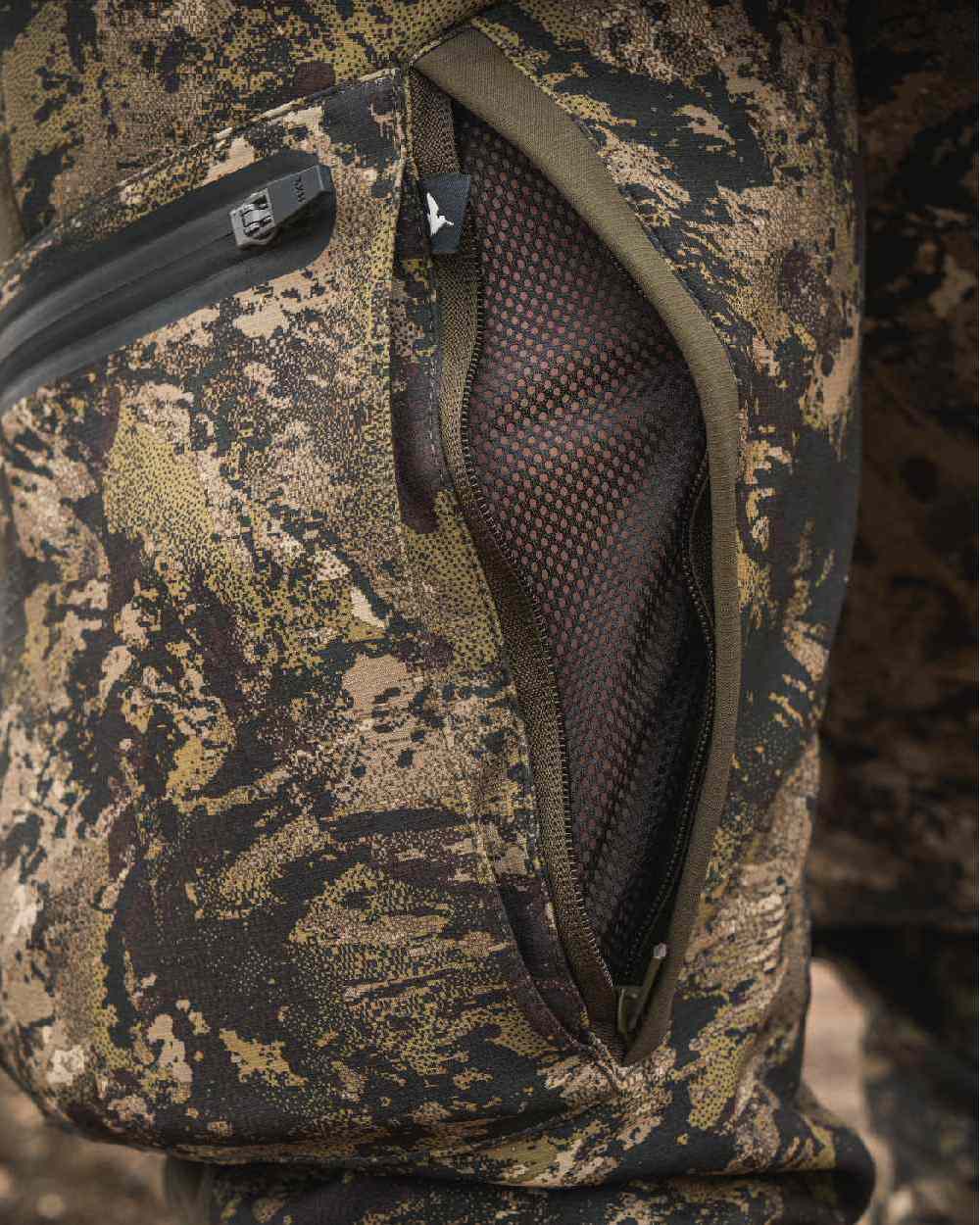 Invis MPC Green Coloured Seeland Mens Chaser Aero Camo Trousers on outdoor background #colour_invis-mpc-green