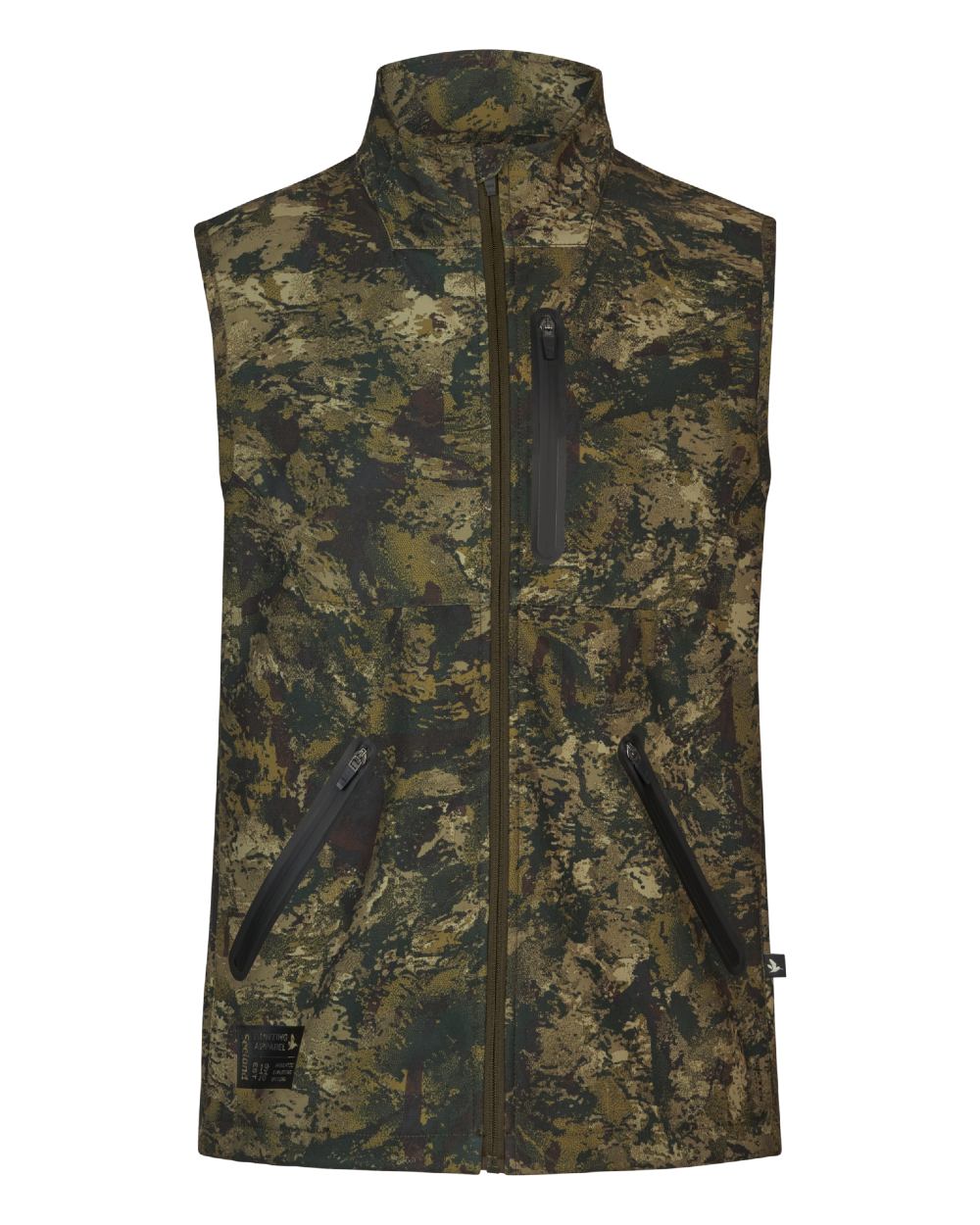InVis MPC Green Coloured Seeland Mens Chaser Aero Camo Waistcoat on white background #colour_invis-mpc-green