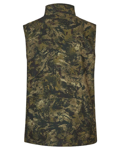 InVis MPC Green Coloured Seeland Mens Chaser Aero Camo Waistcoat on white background #colour_invis-mpc-green