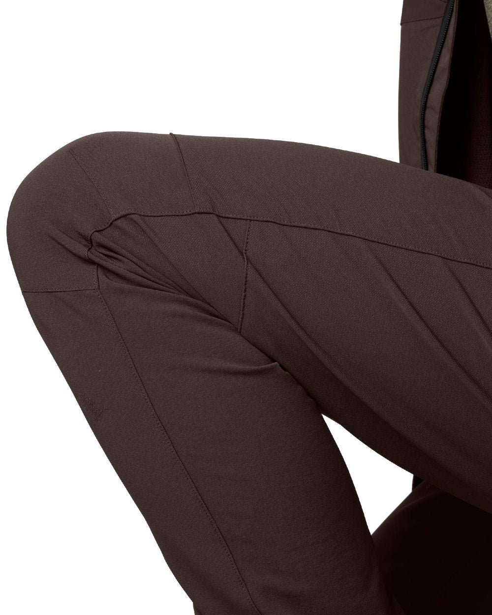 Dark Brown Coloured Seeland Mens Dog Active Trousers on white background #colour_dark-brown