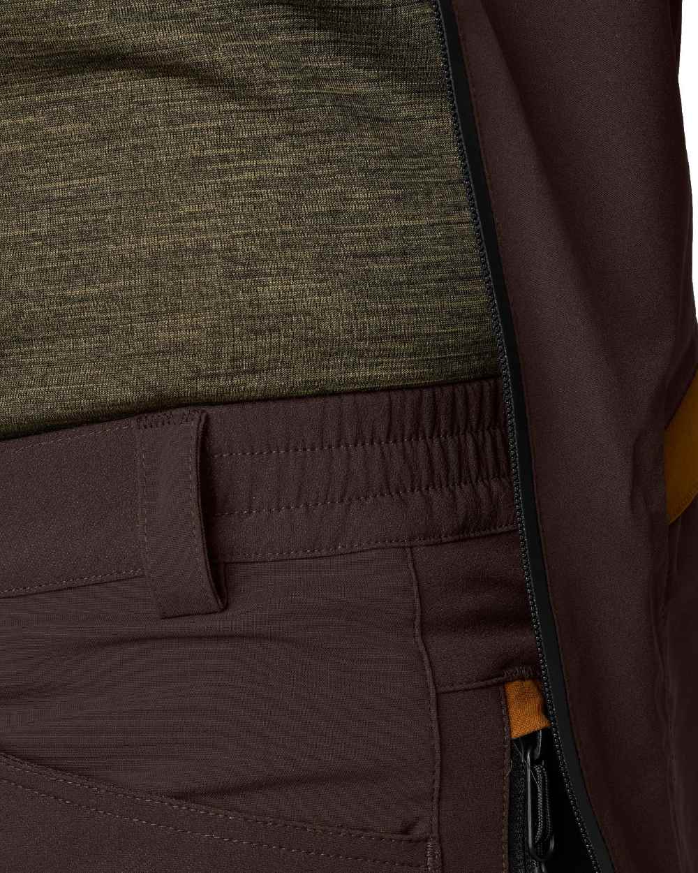 Dark Brown Coloured Seeland Mens Dog Active Trousers on white background #colour_dark-brown