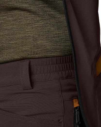 Dark Brown Coloured Seeland Mens Dog Active Trousers on white background #colour_dark-brown