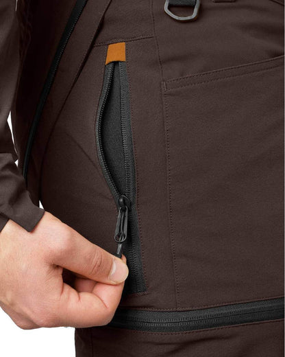 Dark Brown Coloured Seeland Mens Dog Active Trousers on white background #colour_dark-brown