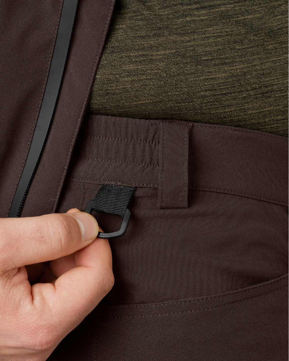 Dark Brown Coloured Seeland Mens Dog Active Trousers on white background #colour_dark-brown