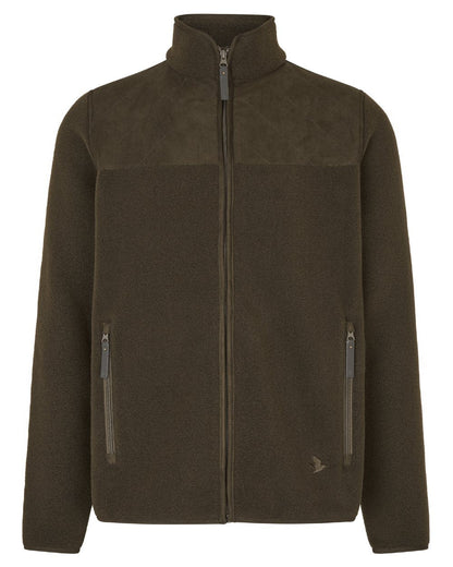 Light Pine Coloured Seeland Mens Fog Fleece Jacket on white background #colour_light-pine