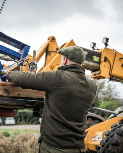 Light Pine Coloured Seeland Mens Fog Fleece Jacket on outdoor background #colour_light-pine