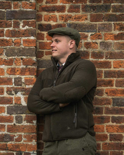 Light Pine Coloured Seeland Mens Fog Fleece Jacket on outdoor background #colour_light-pine