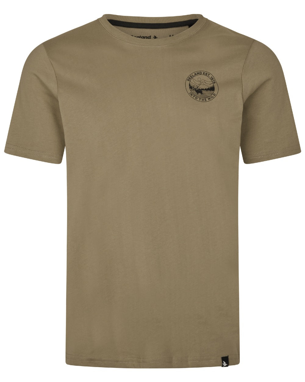 Covert Green coloured Seeland Mens Hunting Landscape T-Shirt on white background #colour_covert-green
