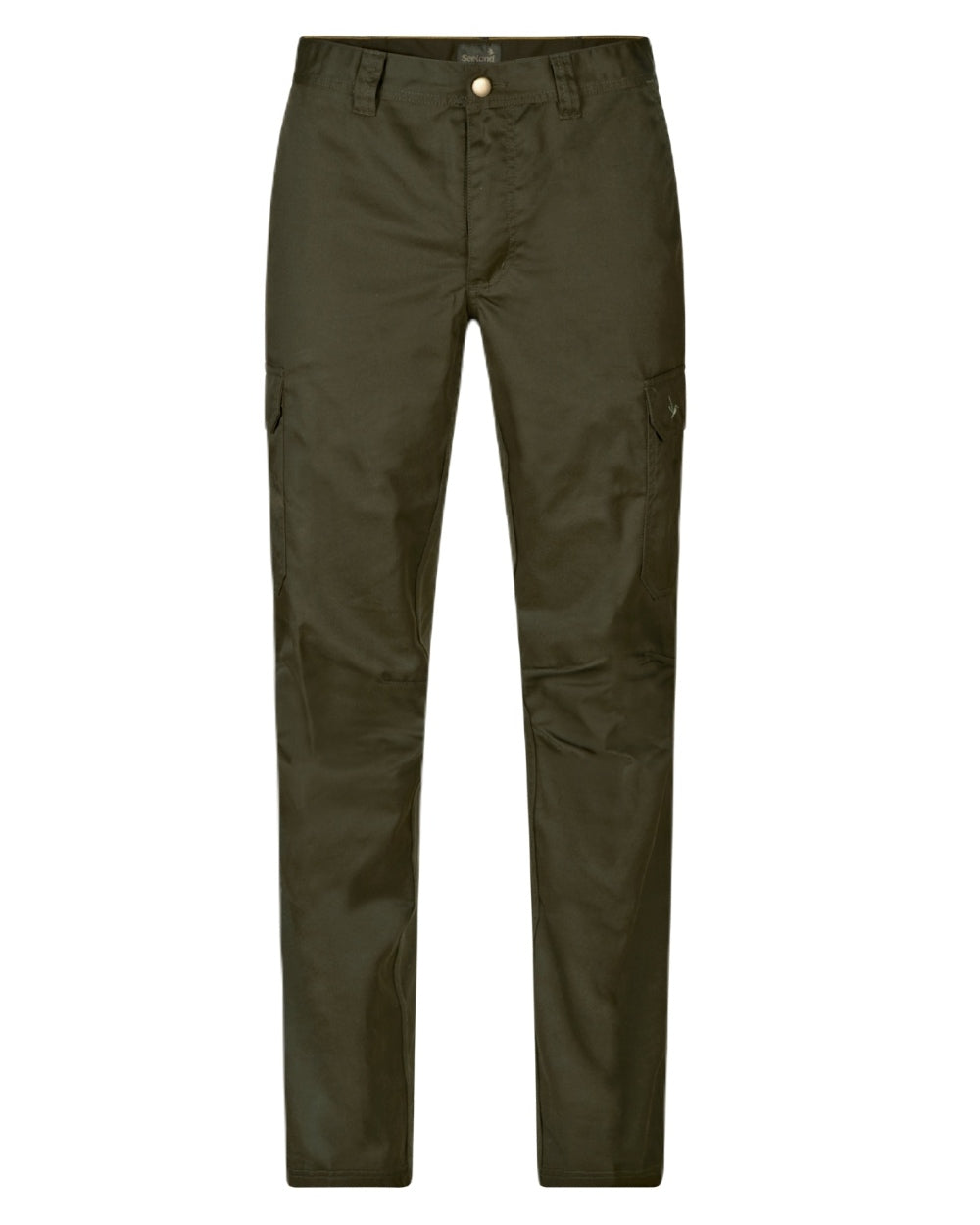 Pine Green Coloured Seeland Mens Oak Trousers on white background #colour_pine-green