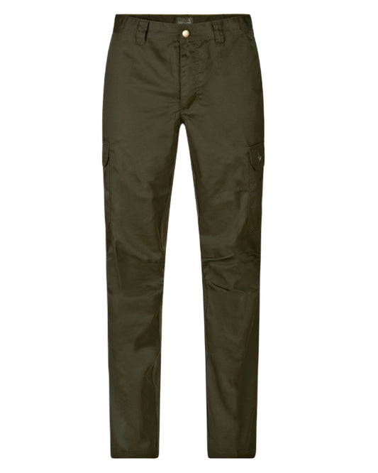 Pine Green Coloured Seeland Mens Oak Trousers on white background #colour_pine-green