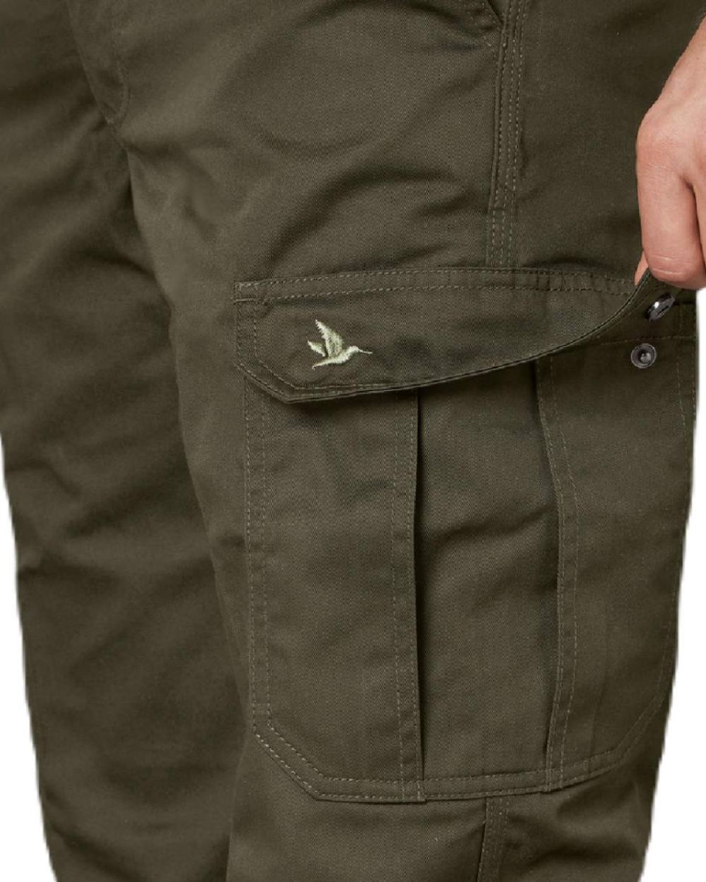 Pine Green Coloured Seeland Mens Oak Trousers on white background #colour_pine-green