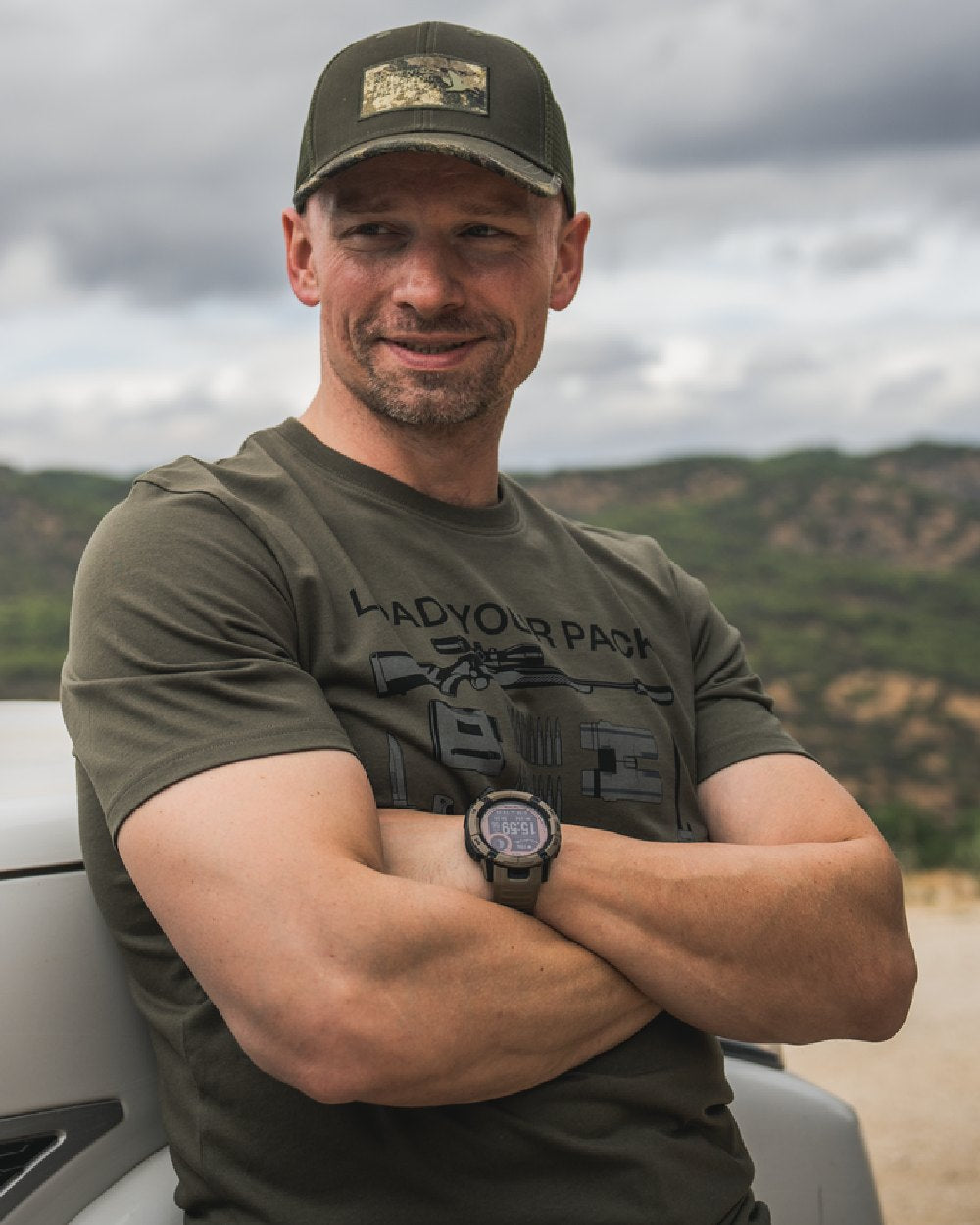 Grape Leaf Coloured Seeland Mens Packing T-Shirt on blurry background #colour_grape-leaf