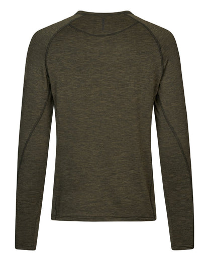 Pine Green Melange Coloured Seeland Mens Peak T-Shirt on white background #colour_pine-green-melange