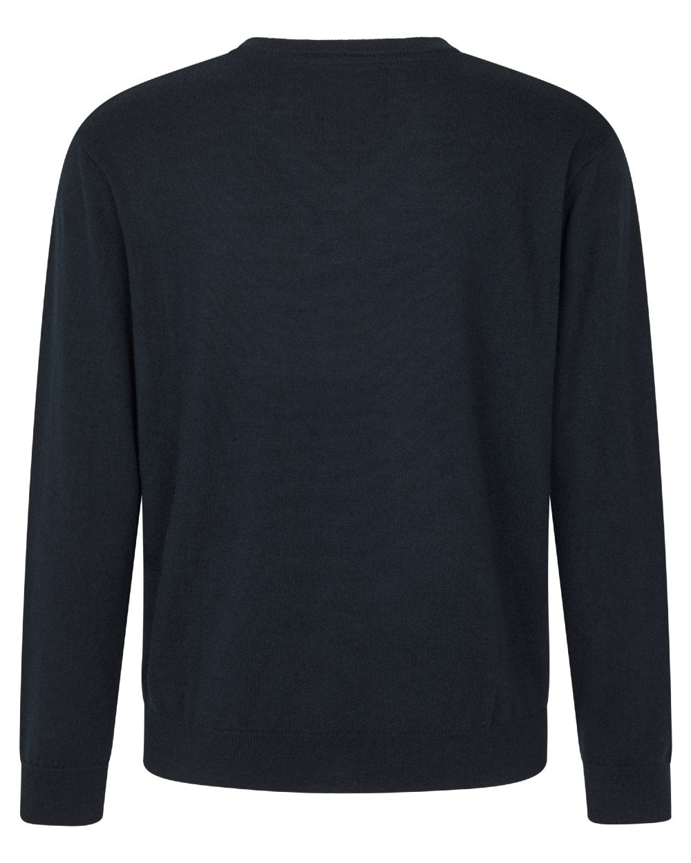 Dark Sapphire Coloured Seeland Mens Pine V-Neck Pullover on white background #colour_dark-sapphire