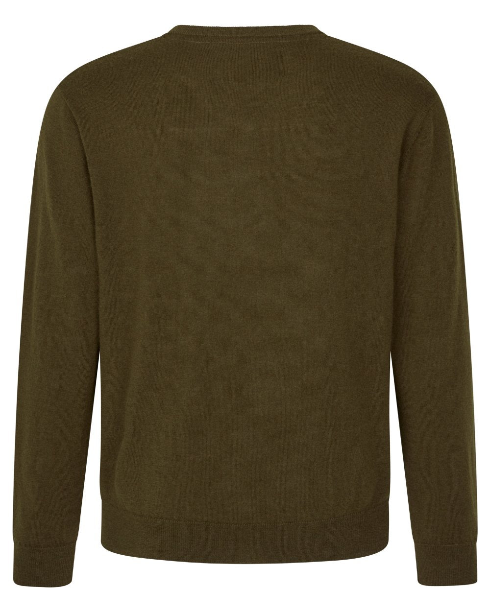 Light Pine Coloured Seeland Mens Pine V-Neck Pullover on white background #colour_light-pine
