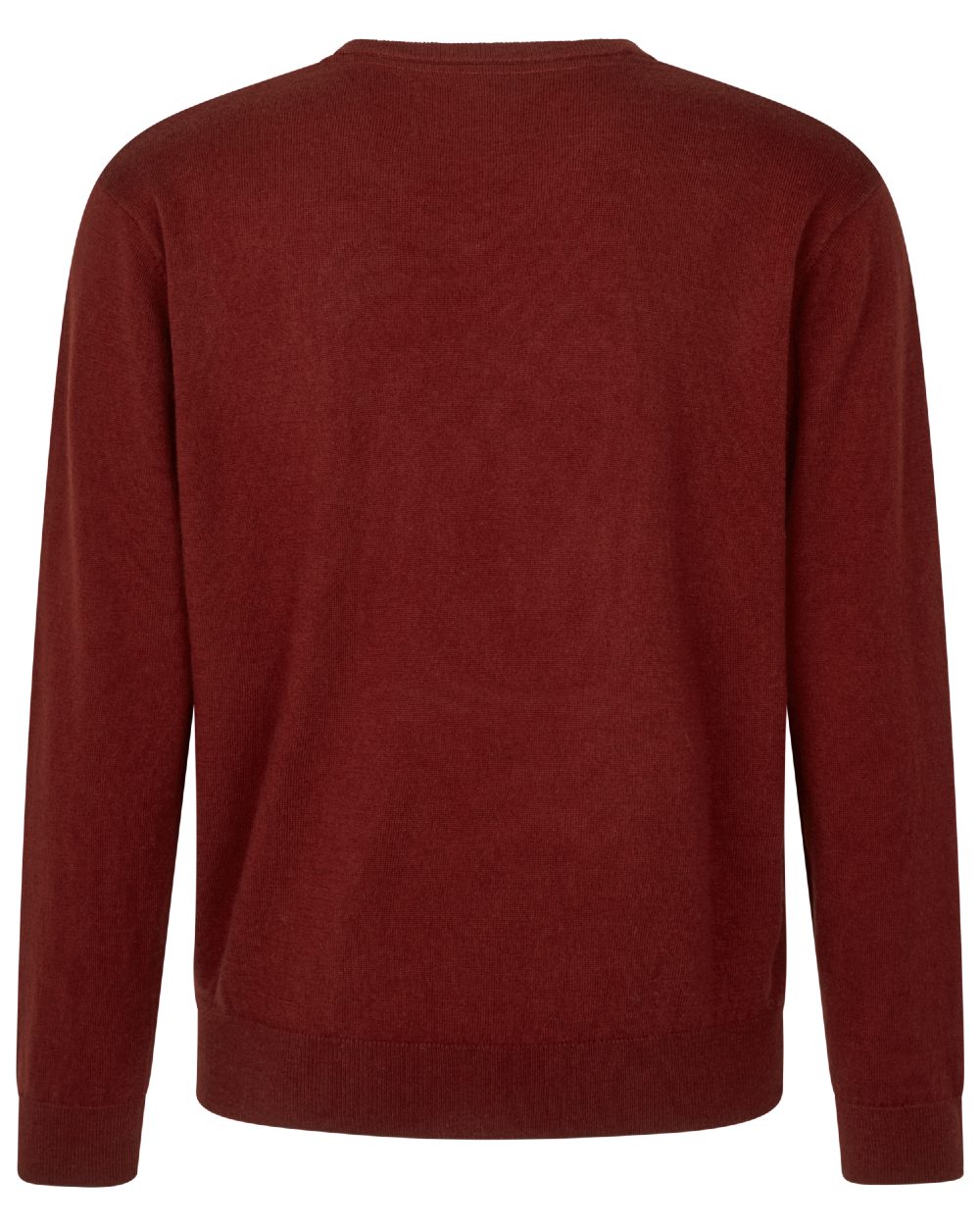 Merlot Coloured Seeland Mens Pine V-Neck Pullover on white background #colour_merlot