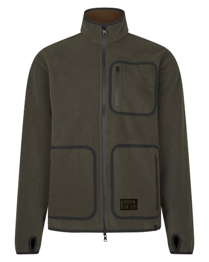 Grizzly Brown Demitasse Brown Coloured Seeland Mens Rogue Solid Reversible Fleece Jacket on white background #colour_grizzly-brown-demitasse-brown